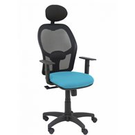 piqueras y crespo silla alocén malla negra asiento bali azul cielo brazos regulables cabecero fijo