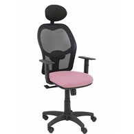 piqueras y crespo silla alocén malla negra asiento bali rosa brazos regulables cabecero fijo