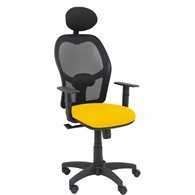 piqueras y crespo silla alocén malla negra asiento bali amarillo brazos regulables cabecero fijo