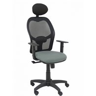 piqueras y crespo silla alocén malla negra asiento bali gris brazos regulables cabecero fijo