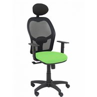 piqueras y crespo silla alocén malla negra asiento bali pistacho brazos regulables cabecero fijo