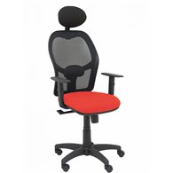 piqueras y crespo silla alocén malla negra asiento bali naranja oscuro brazos regulables cabecero fijo