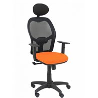 piqueras y crespo silla alocén malla negra asiento bali naranja brazos regulables cabecero fijo