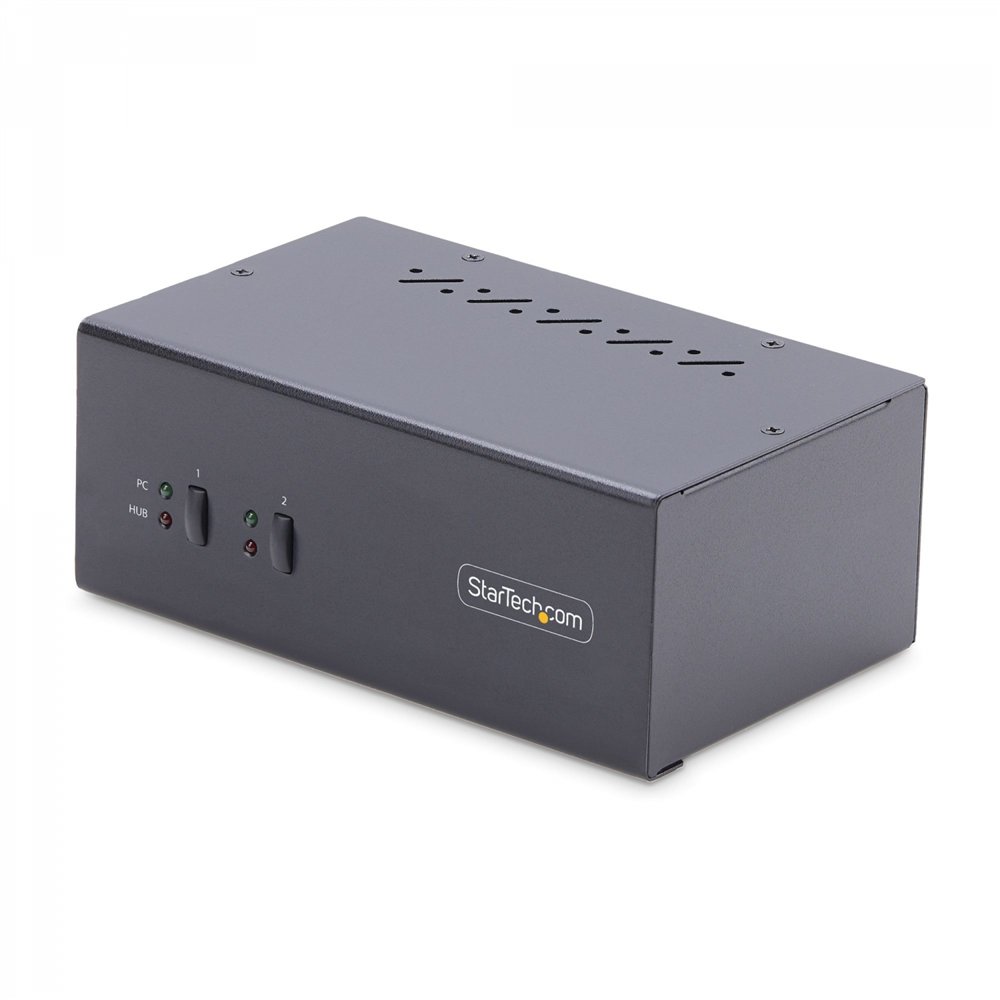 startech.com switch kvm de 2 puertos displayport para 2 monitores - conmutador kvm 4k60hz - hub ladrón 2x usb 5gb - hub 2x usb 2
