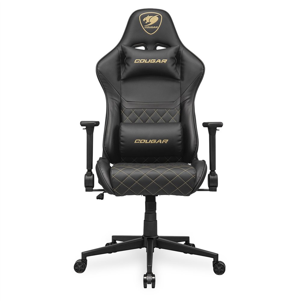 cougar gaming armor one v2 silla para videojuegos universal asiento acolchado negro, oro