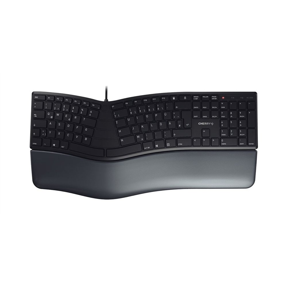 cherry kc 4500 ergo teclado universal usb azerty francés negro