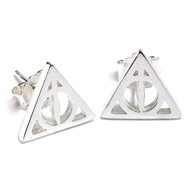 pendientes deathly hallows plata