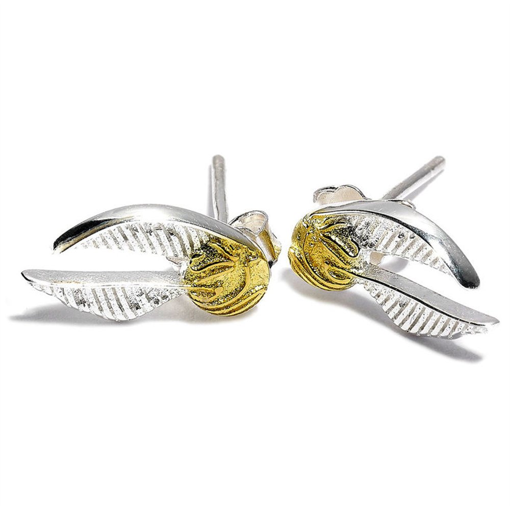 pendientes golden snitch plata