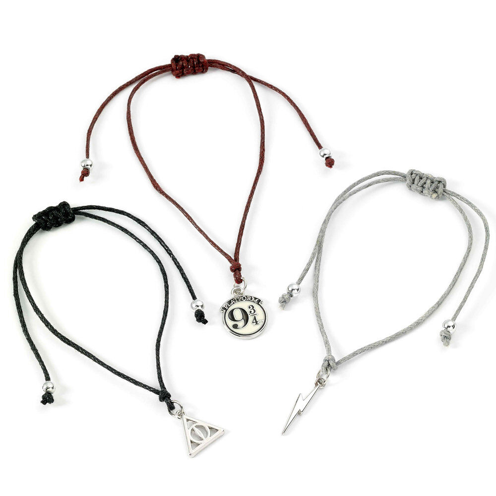 set 3 pulseras amistad reliquias de la muerte harry potter