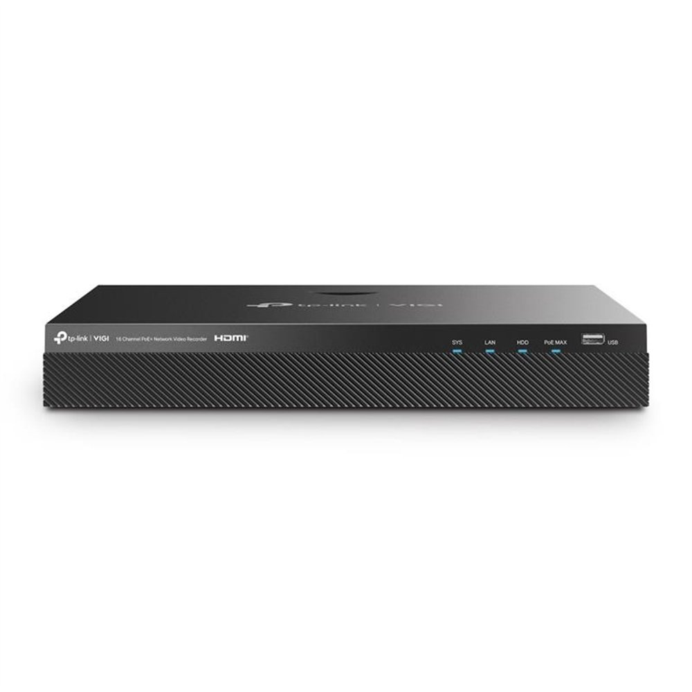 grabador ip nvr tp-link vigi 16 ch ip poe 2hdd h.265+
