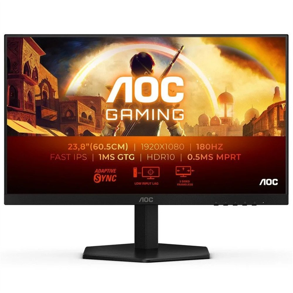 monitor gaming aoc 24 fhd ips 180hz  hdmi displayport black