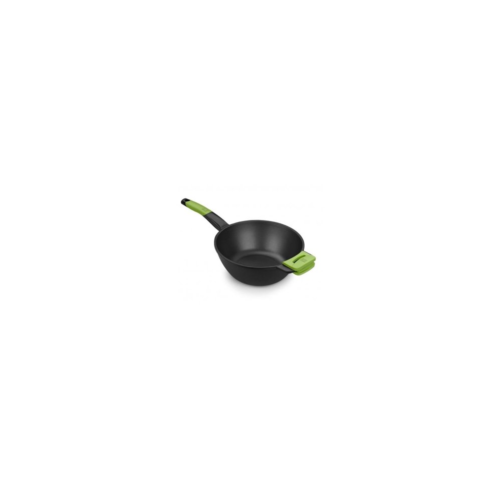 wok prior bra 3l aluminio fundido teflí“n antiadherente verde a121472