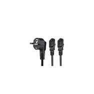 startech.com pxt101yeu2m cable de 2m de alimentación para ordenadores schuko cee7 a 2x c13 en y - cable de alimentación tipo eur