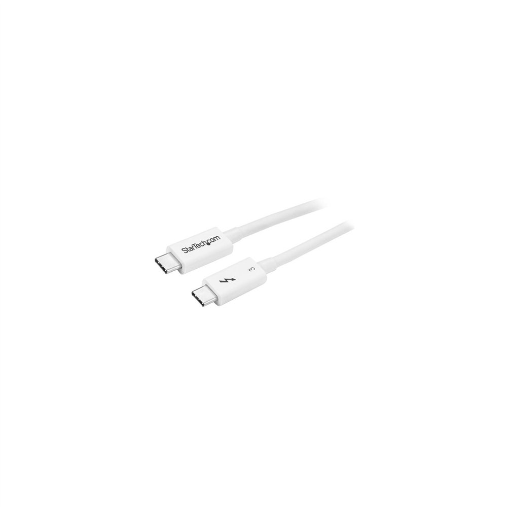 startech.com cable de 0.5m thunderbolt 3 cable compatible con usb-c y displayport - blanco
