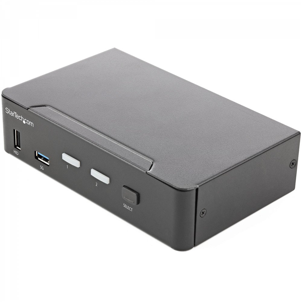 startech.com switch conmutador kvm de 2 puertos hdmi 2.0 4k para 1 monitor - ví­deo de 4k y 60hz ultra hd - hdr - hub ladrón usb