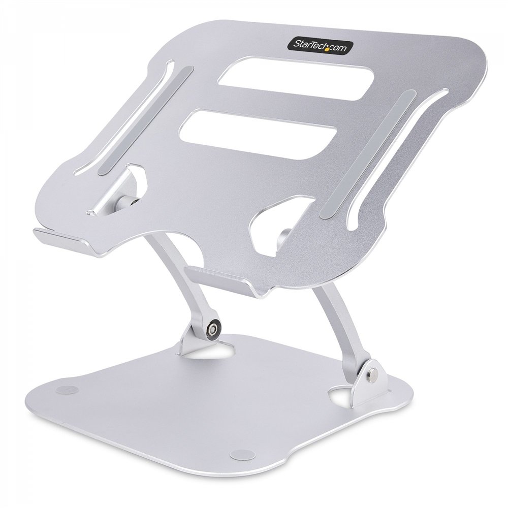 startech.com soporte ergonómico de ordenador para sobremesa - base soporte ergonómico para portátil de altura ajustable - alumin
