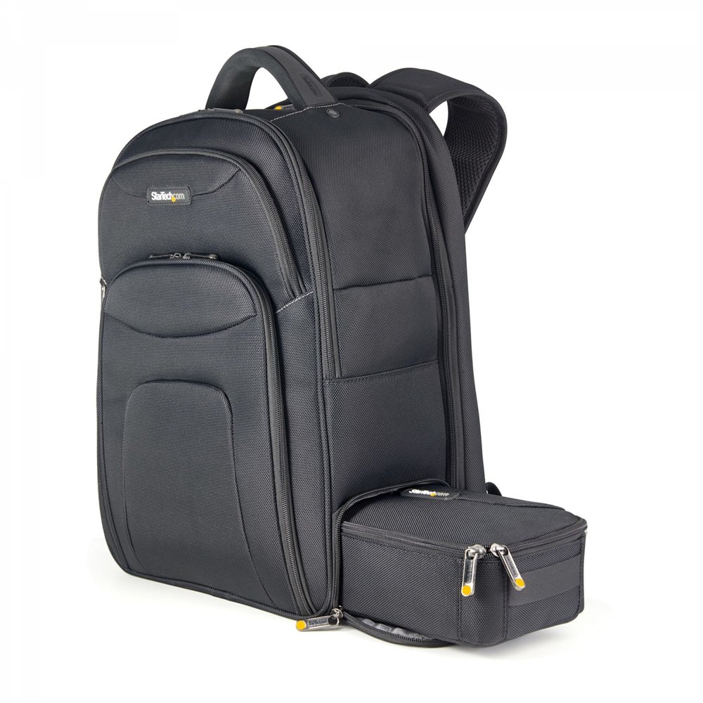 startech.com mochila ergonómica con carcasa de accesorios removible para ordenador portátil de 17,3 pulgadas - morral para profe