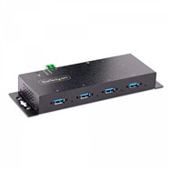 startech.com hub industrial usb 3.0 de 5gbps de 4 puertos - concentrador usb con protección de picos y descargas esd - ladrón us