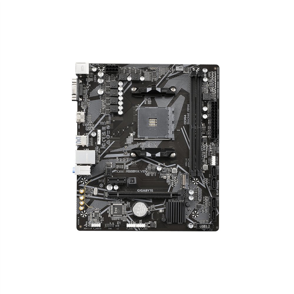 gigabyte a520m k v2 placa base amd a520 zócalo am4 micro atx