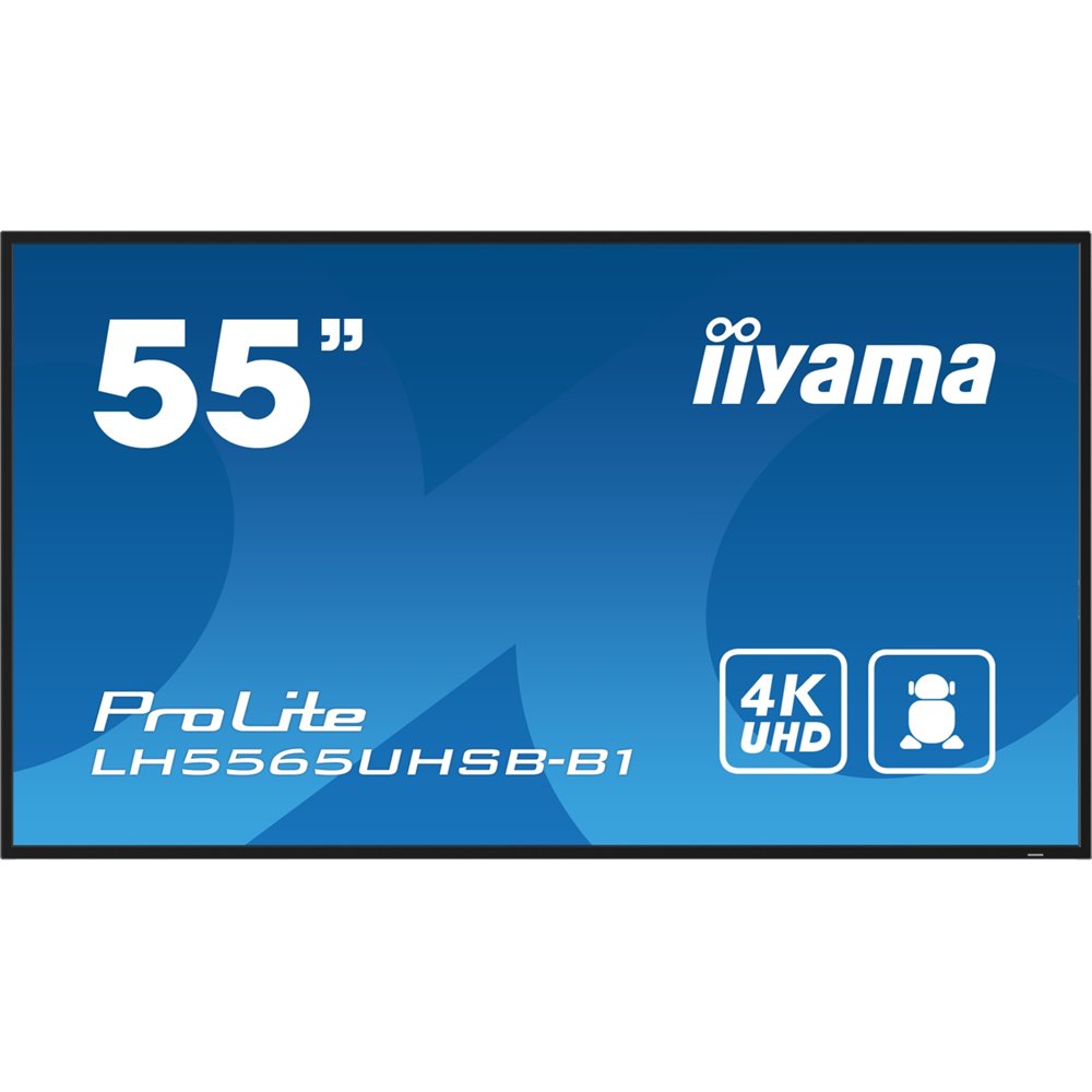 iiyama lh5565uhsb-b1 pantalla de señalización diseño de quiosco 138,7 cm (54.6") led wifi 800 cd / m² 4k ultra hd negro procesad