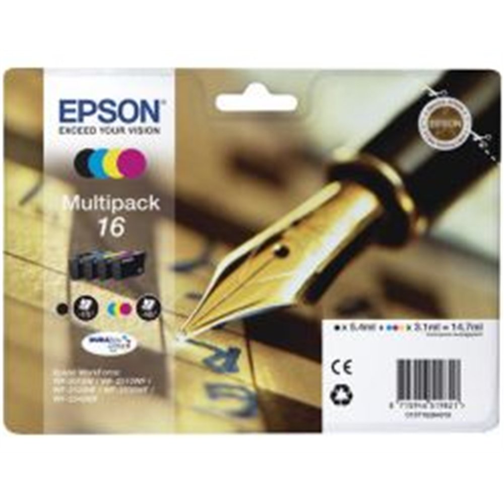 tinta epson 16 t1626 pack negro/tricolor (c13t16264012)