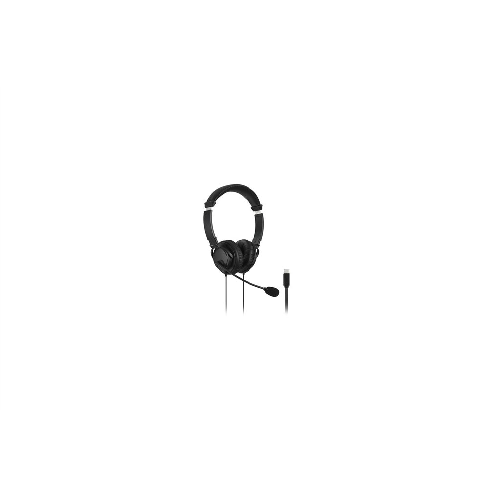 kensington auriculares diadema hi-fi con microfono usb tipo-c negro