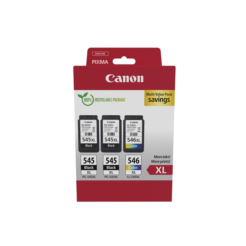 canon 8286b013 cartucho de tinta 3 pieza(s) original alto rendimiento (xl) negro, cian, magenta, amarillo