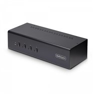 startech.com switch conmutador kvm de 4 puertos y 2 monitores displayport - 4k 60hz - hub ladrón 2 puertos usb 5gbps - 2x usb 2.