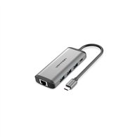 vention docking usb tipo-c cndhb/ 1xhdmi/ 3xusb/ 1xusb tipo-c pd/ 1xrj45/ 1xlector tarjetas/ gris