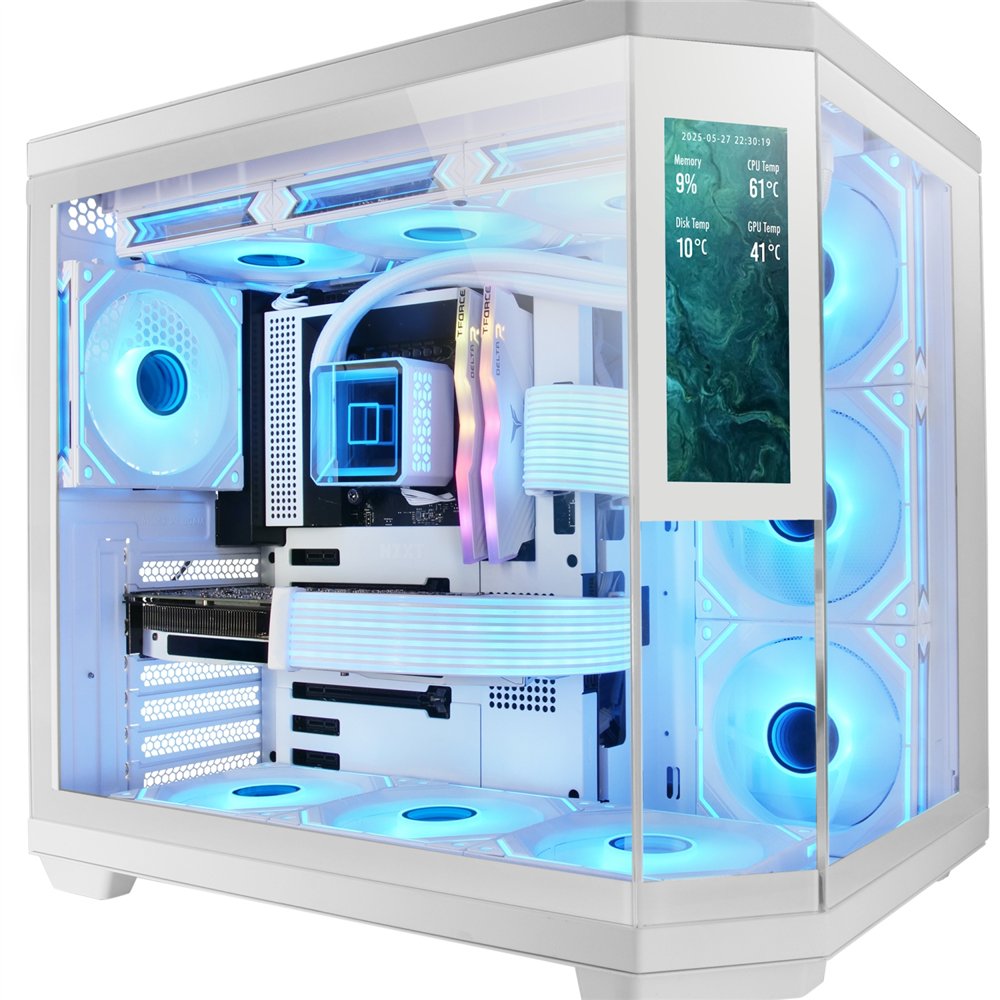 mars gaming mc3tcorelcdw carcasa de ordenador midi tower blanco