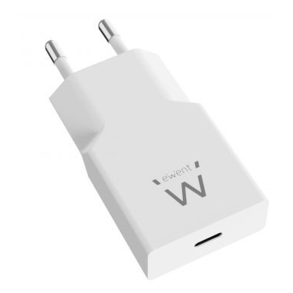ewent cargador rápido usb-c pd de 20w con tecnología gan y diseño ultrafino