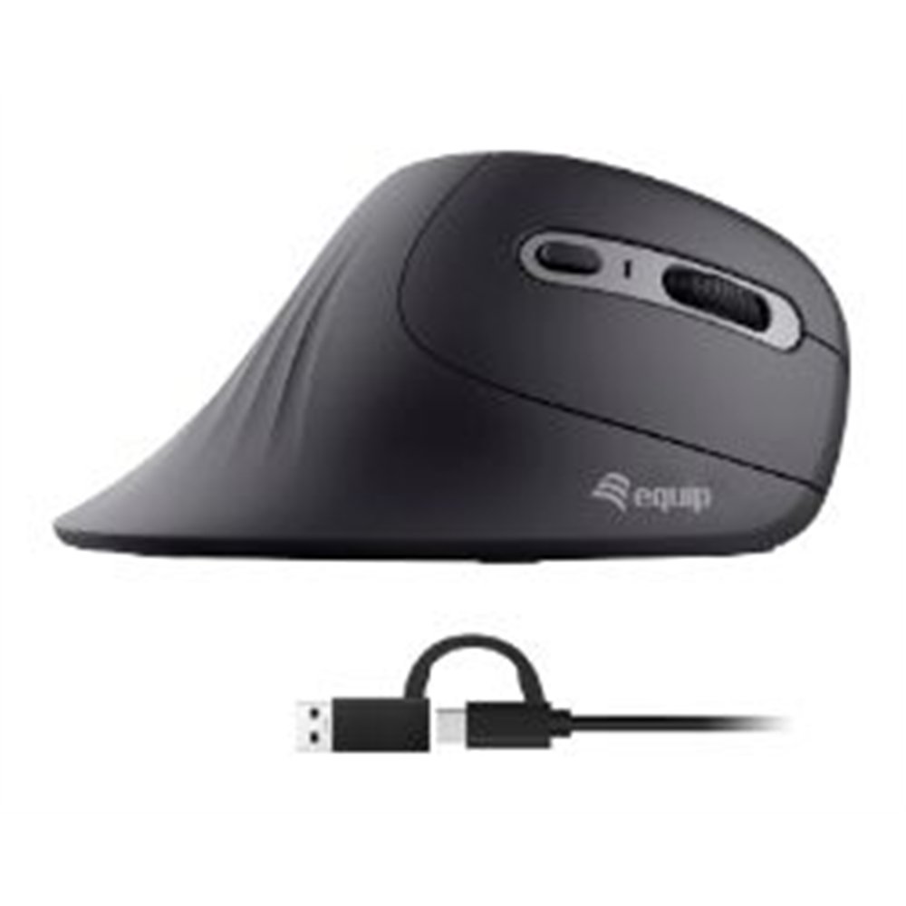 ratón vertical equip usb-a/c 7200dpi negro (eq245119)