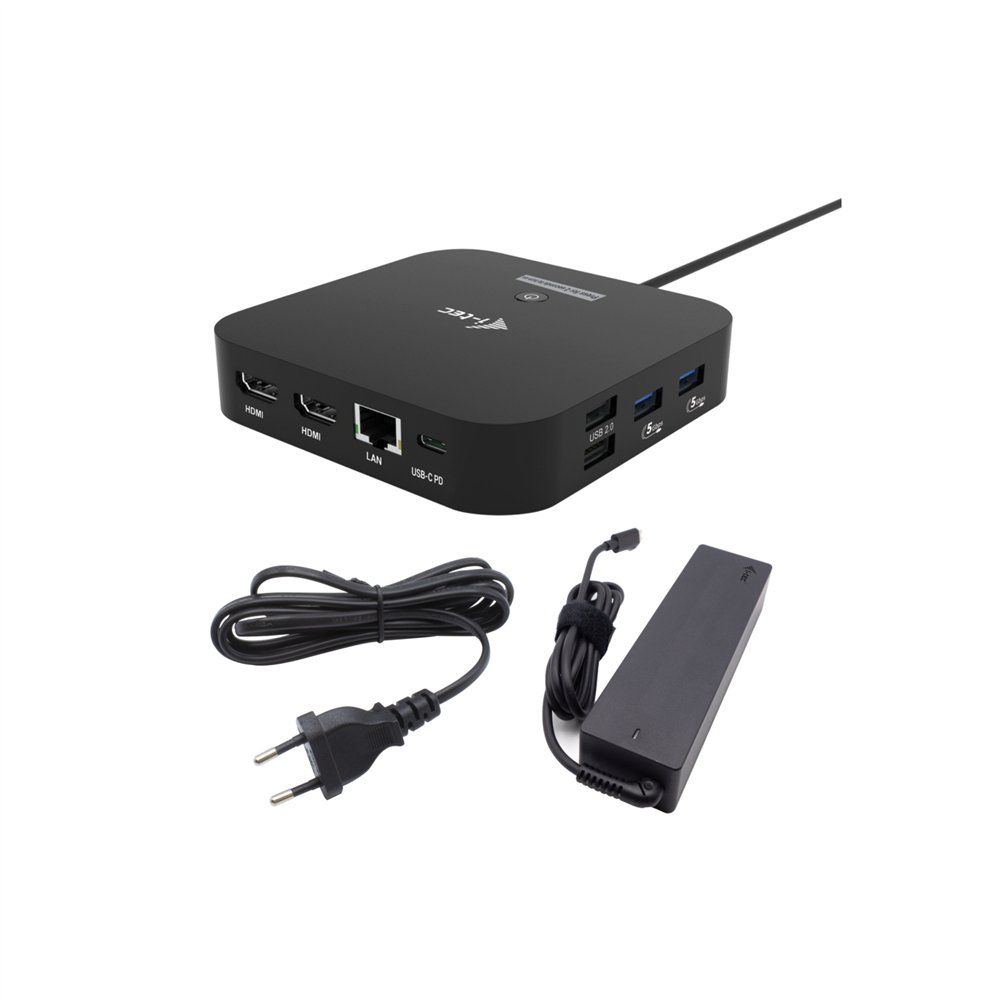 i-tec usb-c dual hdmi docking station with power delivery 100 w + universal charger 100w