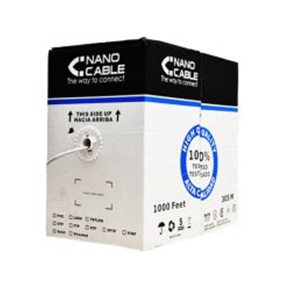 nanocable rj45 cat.6 utp awg24 305m gris (10.20.0504)