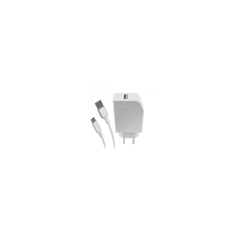 cargador de pared muvit for chance usb 5v 2.4a 12w cable usb tipo-c 3a 1.2 metros blanco mcpak0002