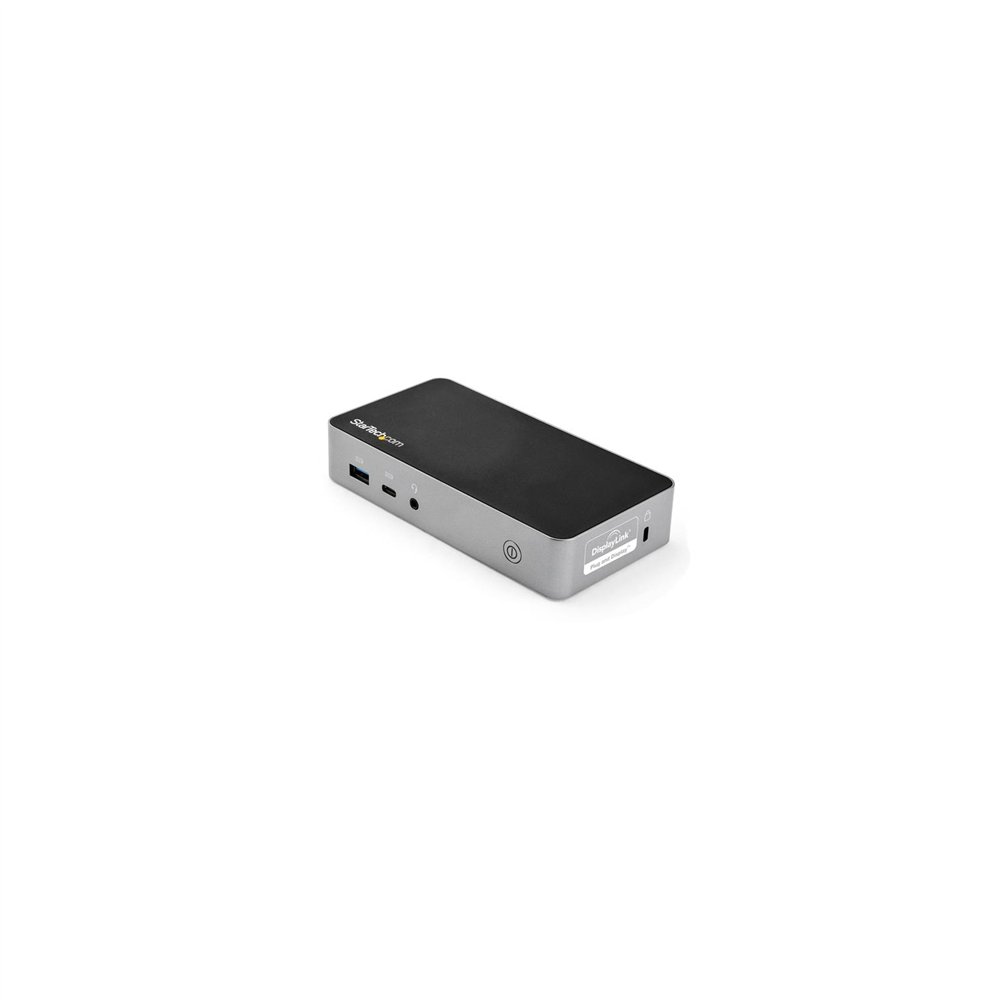 startech.com docking station usb tipo-c de 2 puertos hdmi para monitor doble con entrega de alimentacion pd de 60w negro plata d