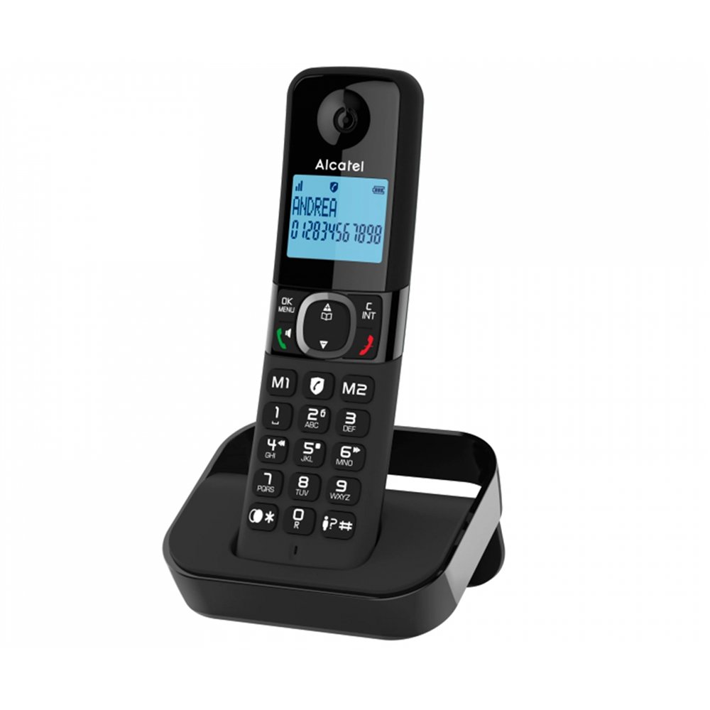 alcatel f860 teléfono dect/analógico identificador de llamadas negro