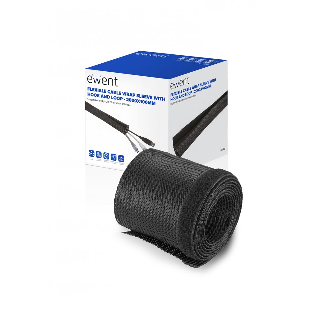 ewent ew1558 organizador de cables universal pasacables negro 1 pieza(s)