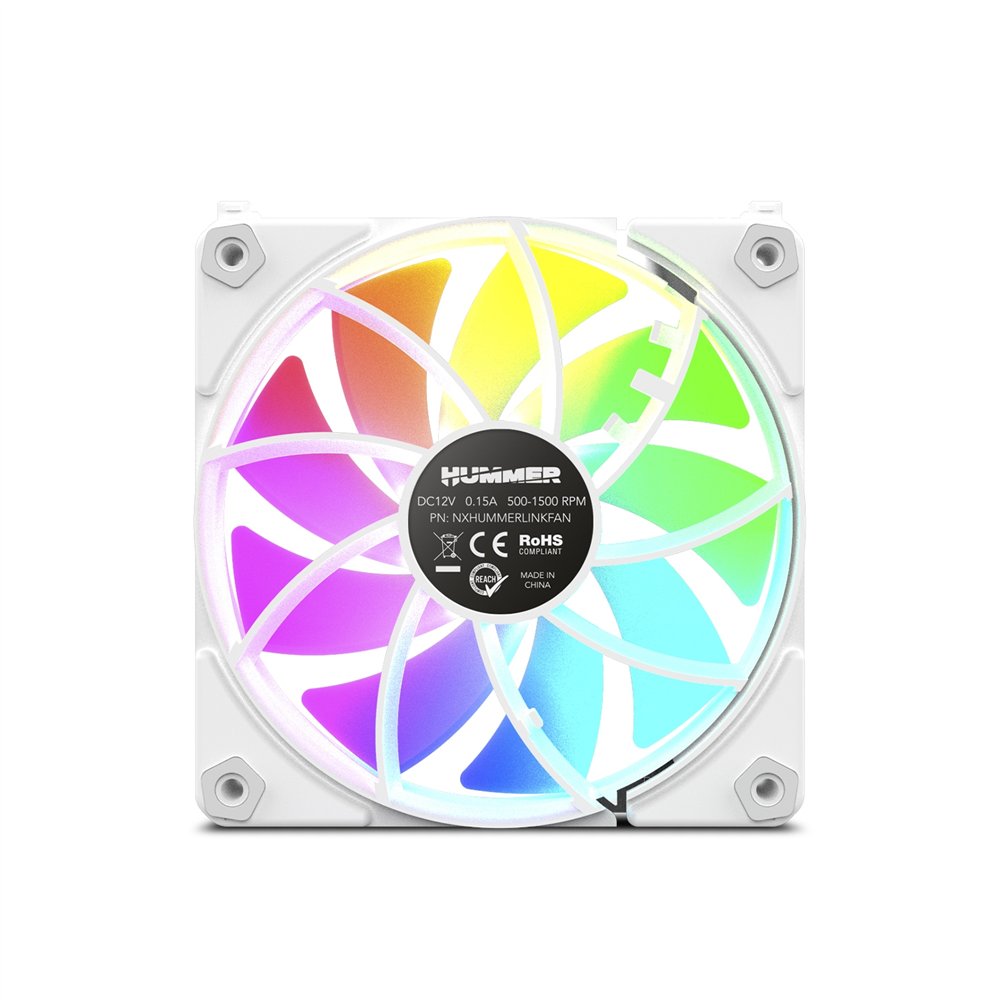 nox nxhummerelinkwh sistema de refrigeración para ordenador carcasa del ordenador ventilador 12 cm blanco 1 pieza(s)