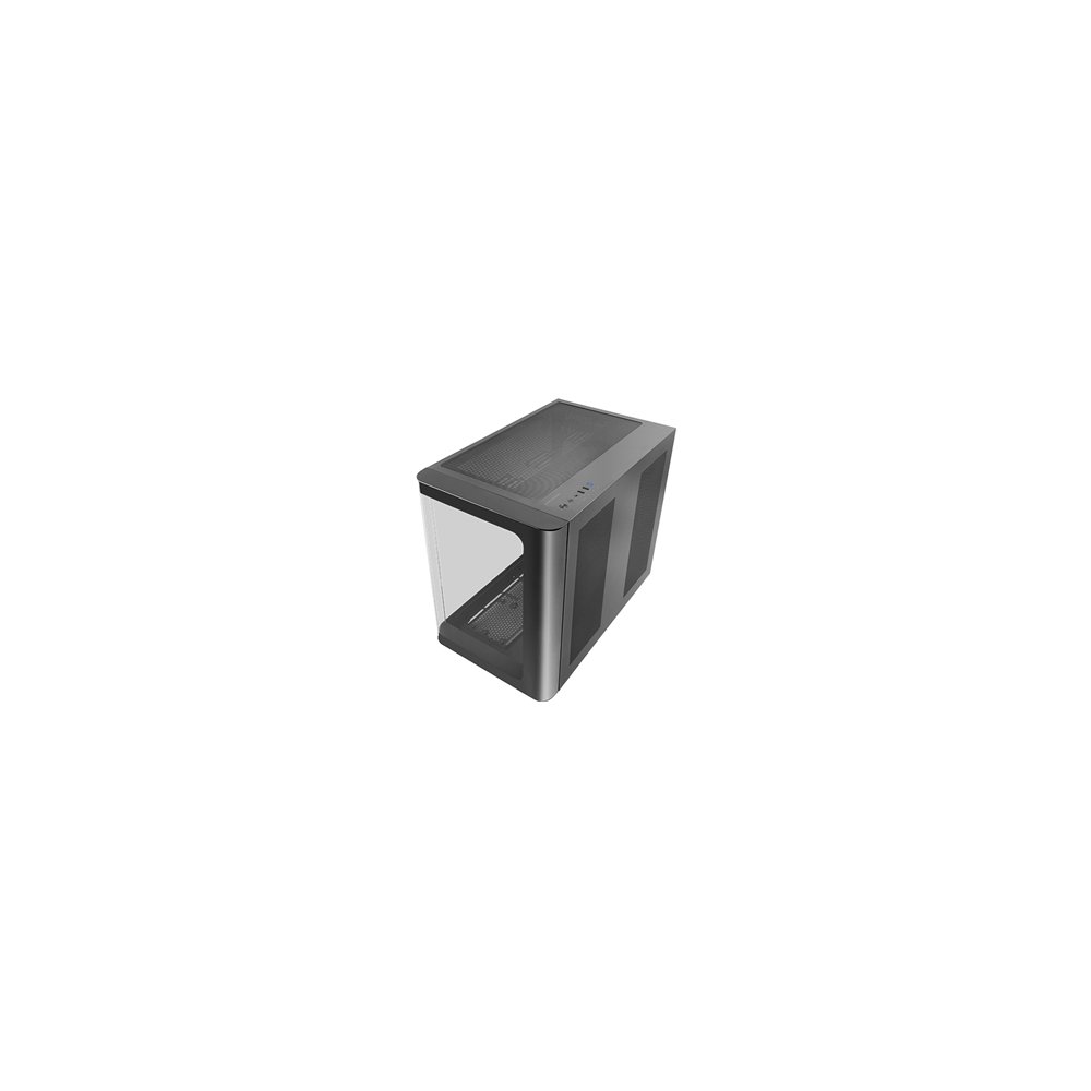 mars gaming mc-fusion, caja gaming atx, ventana lateral completa y frontal curvo cristal templado continuo, semitorre pc doble c