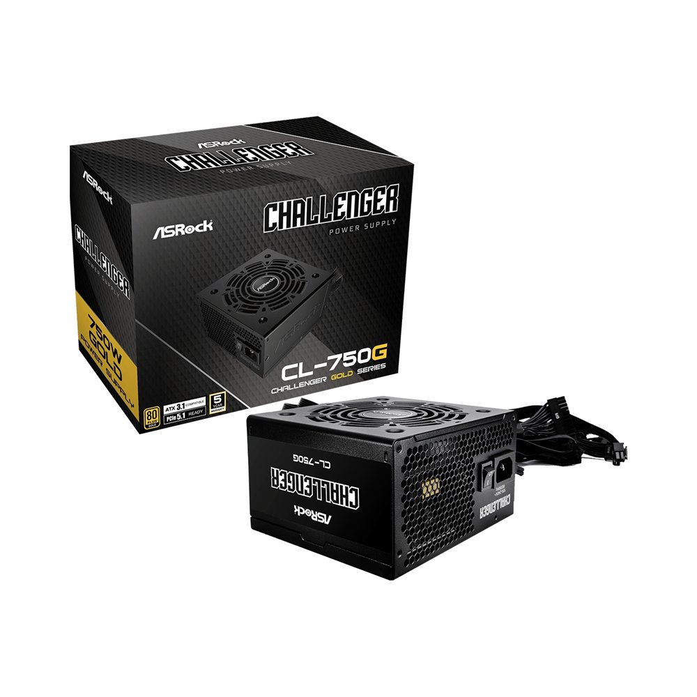 asrock challenger cl-750g unidad de fuente de alimentación 750 w 20+4 pin atx atx negro