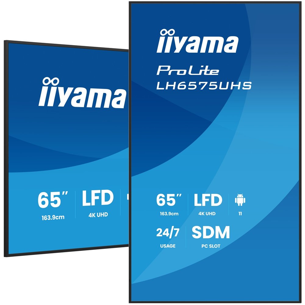 iiyama lh6575uhs-b2ag pantalla de señalización pantalla plana para señalización digital 163,8 cm (64.5") lcd wifi 500 cd / m² 4k