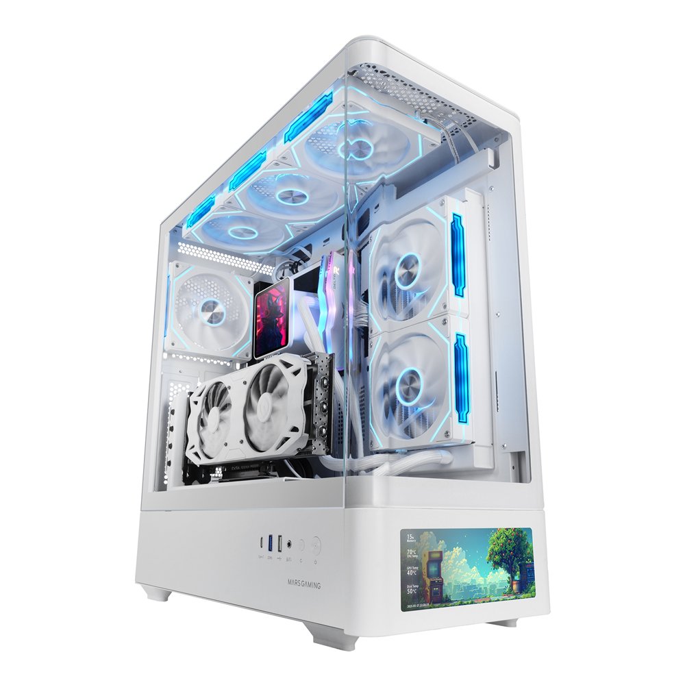 mars gaming mclcdprow carcasa de ordenador midi tower blanco