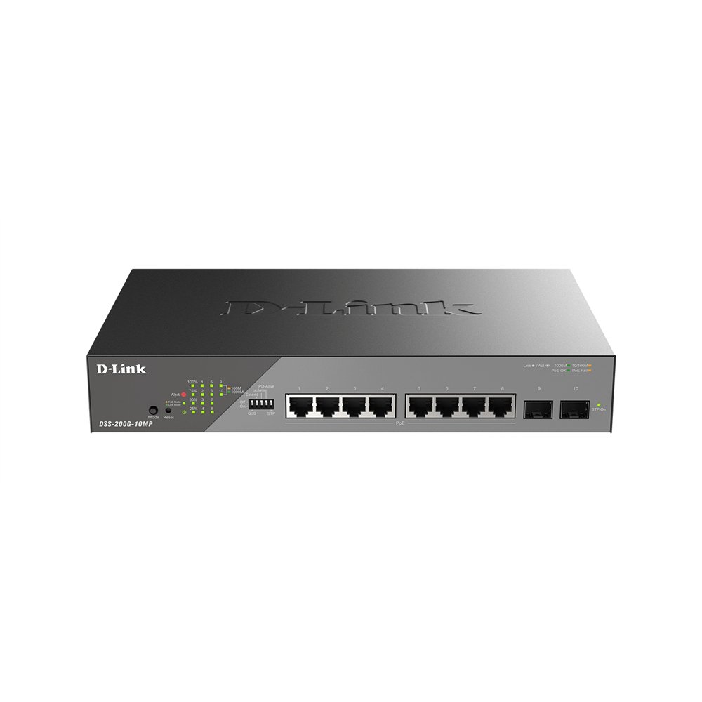 d-link dss-200g-10mp/e switch gestionado l2 gigabit ethernet (10/100/1000) energía sobre ethernet (poe) 1u gris