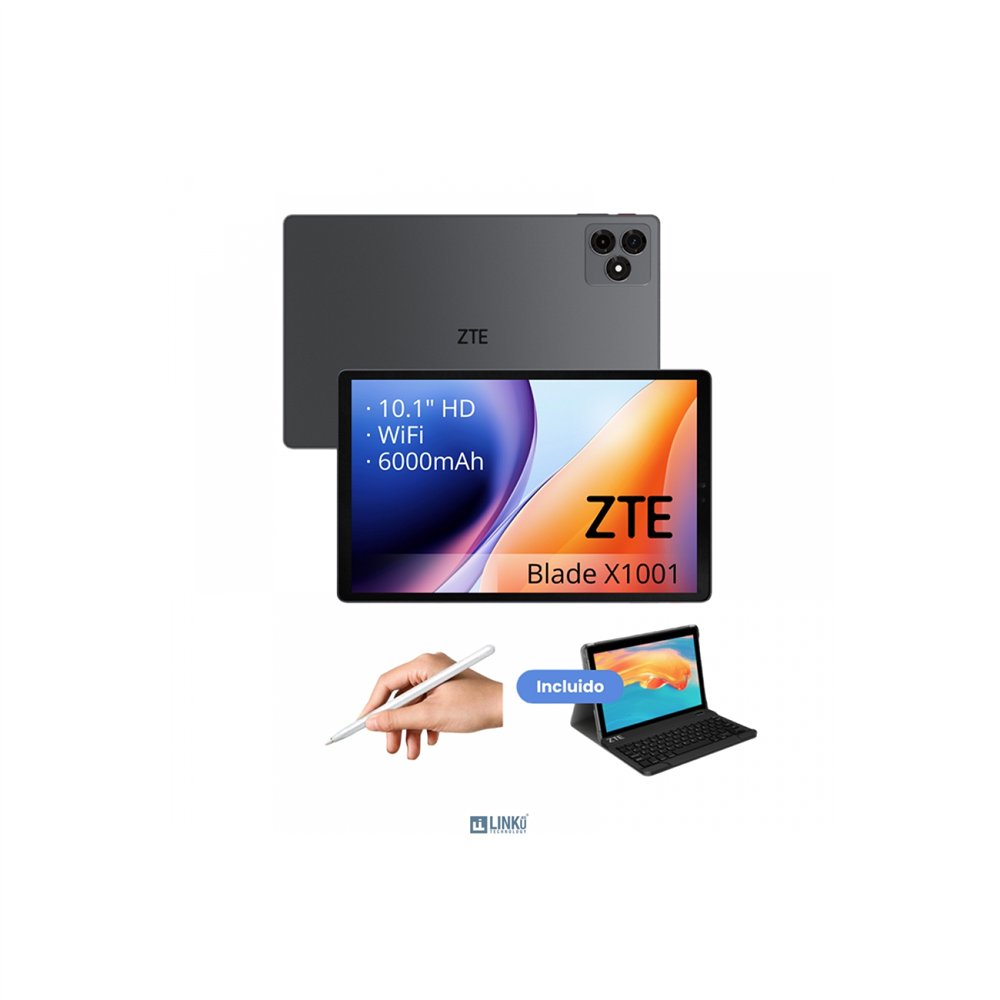 zte tab blade x1001w 10.1" 4/128gb tpu case + teclado y stylus grey