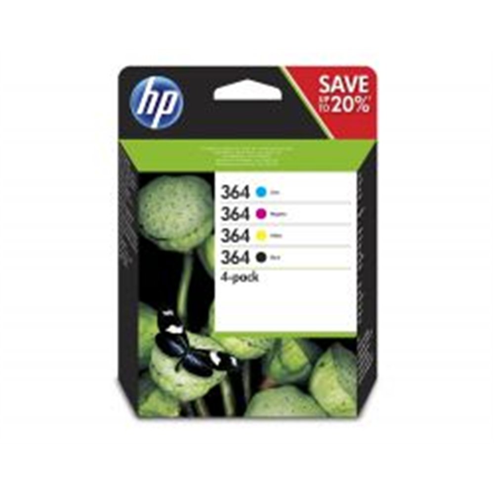 tinta hp 364 pack tricolor/negro 3ml/6ml (n9j73ae)