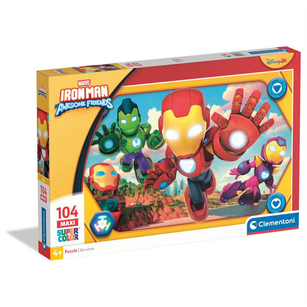 puzzle maxi iron man y su superequipo marvel 104pzs