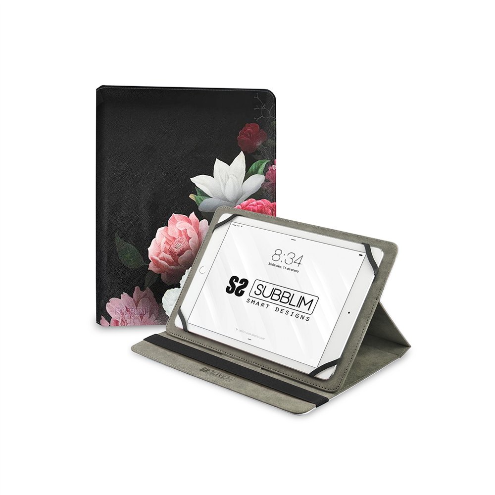 subblim funda tablet universal trendy case rosas 11"