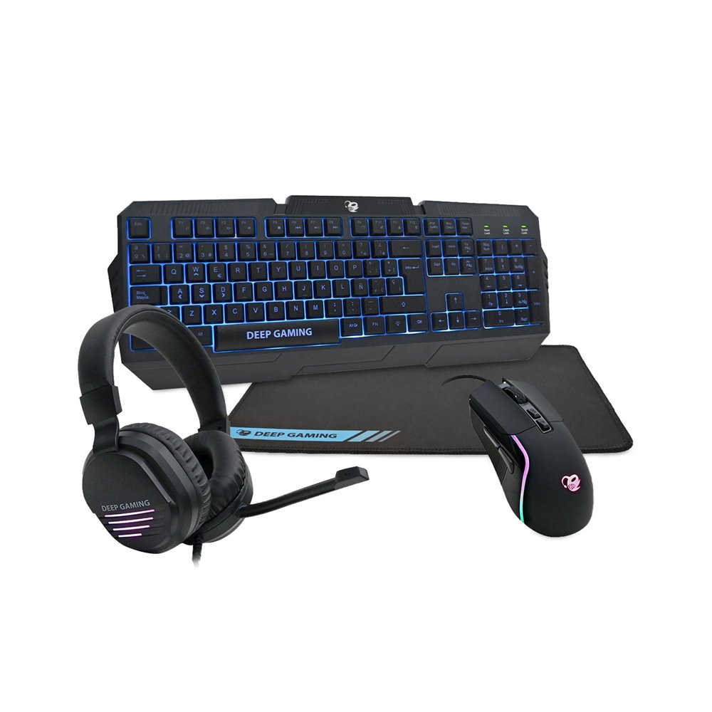 deep gaming pack gaming deepx-wing 2 teclado ratón incluido usb qwerty español negro