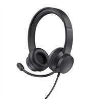 auriculares + microfono trust hs-201 headset usb black